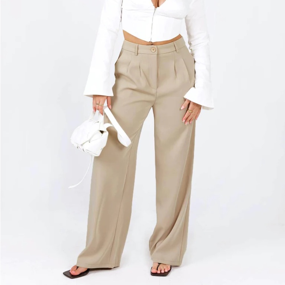 Princess Polly Taupe Archer Trousers